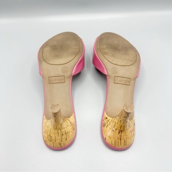 Nickels Stevie Pink Flower Open Toe Heels Sandals - Picture 4 of 5